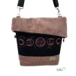Foldover Tasche aus CORD mit MONDPHASEN Stickerei | Cordtasche in Helle Mauve | mit Außenfach Leolini - 4