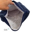 Foldover Tasche aus CORD mit MONDPHASEN Stickerei | Cordtasche in Jeansblau | mit Außenfach Leolini - 4