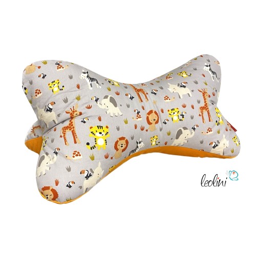 Leseknochen personalisierbar | Nackenkissen TIERPARADE GRAU | handgemacht von Leolini Leolini - 4