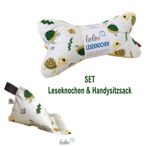 Handysitzsack | Smartphonekissen | SCHILDKRÖTE aus Baumwolle | Stützkissen für Smartphone und Tablet  - 5