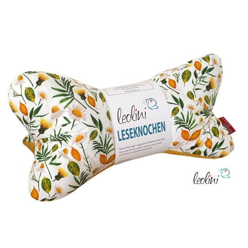 Leseknochen personalisierbar | Nackenkissen MARGARITHEN BLUMEN | handgemacht Leolini - 6