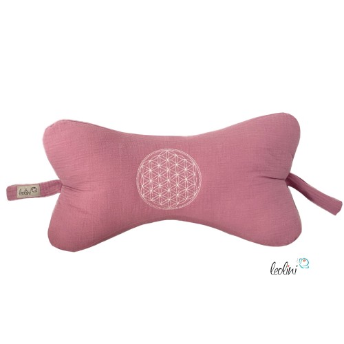 Leseknochen BLUME DES LEBENS Stickerei - MUSSELIN Double Gauze | MAUVE Leolini - 1