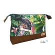 Große Kosmetiktasche | Kulturbeutel mit vielen Fächern ORCHIDEEN | Handarbeit von Leolini  - 1