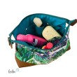 Große Kosmetiktasche | Kulturbeutel mit vielen Fächern ORCHIDEEN | Handarbeit von Leolini  - 6