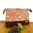 Große Kosmetiktasche | Kulturbeutel mit vielen Fächern GRAFIK ORANGE | Handarbeit von Leolini  - 5