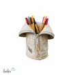 Stehende Stiftetasche Leo | Federpennal Federmäppchen GÄNSEBLÜMCHEN und SPITZENBORTE | personalisierbar mit Namen Leolini - 3