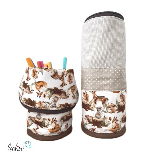 Stehende Stiftetasche Leo | Federpennal Federmäppchen REHE FUCHS HASE | personalisierbar mit Namen Leolini - 6