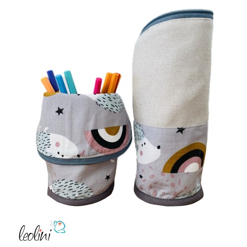 Stehende Stiftetasche Leo | Federpennal Federmäppchen IGEL | personalisierbar mit Namen Leolini - 6