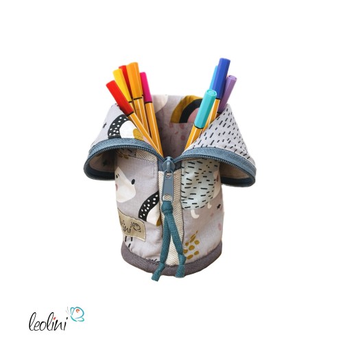 Stehende Stiftetasche Leo | Federpennal Federmäppchen IGEL | personalisierbar mit Namen Leolini - 4