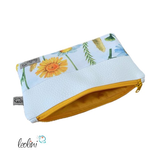 Mäppchen | Allzwecktasche | Schminktasche PERSONALISIERBAR | SONNENBLUME | Zipptasche Leolini - 3