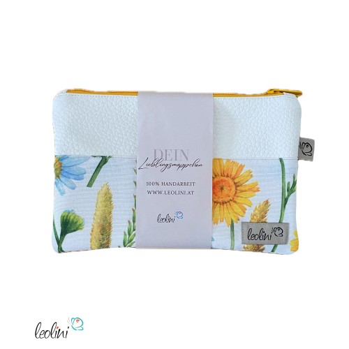 Mäppchen | Allzwecktasche | Schminktasche PERSONALISIERBAR | SONNENBLUME | Zipptasche Leolini - 1