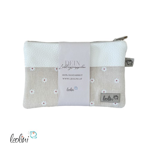 Mäppchen | Allzwecktasche | Schminktasche PERSONALISIERBAR | GÄNSEBLÜMCHEN | Zipptasche Leolini - 1