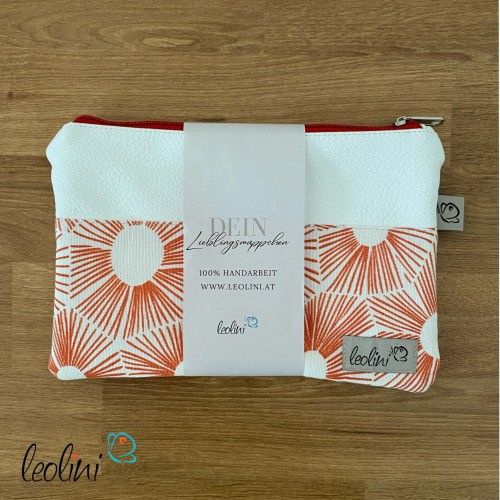Mäppchen | Allzwecktasche | Schminktasche PERSONALISIERBAR | GRAFIK ORANGE | Zipptasche Leolini - 5