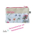 Mäppchen | Allzwecktasche | Schminktasche PERSONALISIERBAR | Blumen und Schmetterlinge | Zipptasche Leolini - 2