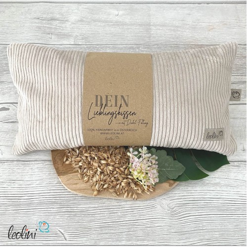 Dinkelkissen | Kissen mit Dinkelspelz BEIGE | handgefertigt Leolini - 9
