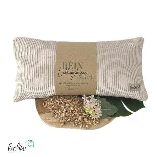 Dinkelkissen | Kissen mit Dinkelspelz BEIGE | handgefertigt Leolini - 1
