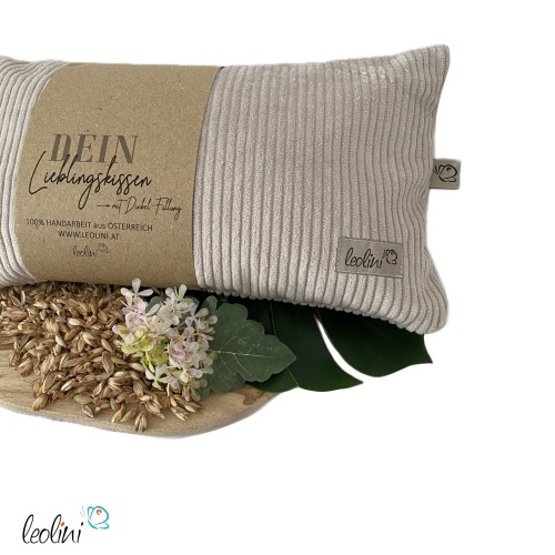 Dinkelkissen | Kissen mit Dinkelspelz BEIGE | handgefertigt Leolini - 10