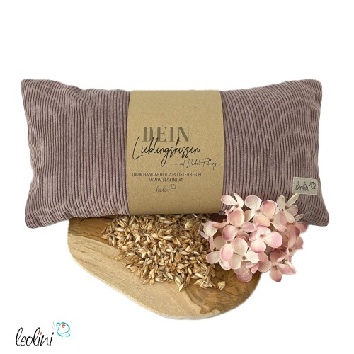 Dinkelkissen | Kissen mit Dinkelspelz LAVENDEL | handgefertigt Leolini - 1