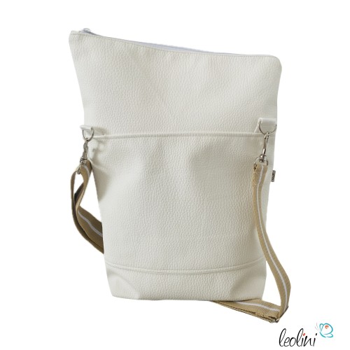 Foldover Tasche mit Vogerl Stickerei in weiß | mit Außenfach Leolini - 5