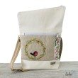 Foldover Tasche mit Vogerl Stickerei in weiß | mit Außenfach Leolini - 2
