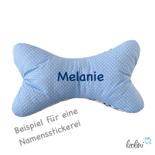 Leseknochen personalisierbar STREUBLUMEN BLAU | Nackenkissen | handgemacht Leolini - 3