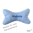 Leseknochen personalisierbar STREUBLUMEN BLAU | Nackenkissen | handgemacht Leolini - 3