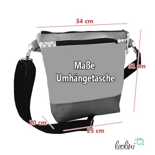 Umhängetasche KIRSCHBLÜTEN & BLAUMEISE Stickerei - Tasche mit praktischem Außenfach Leolini - 6