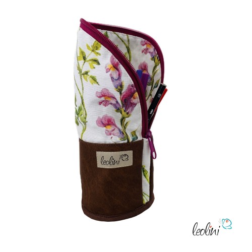 Stehende Stiftetasche Leo | Federpennal Schminktasche WIESENBLUMEN | Lederimitat Leolini - 8