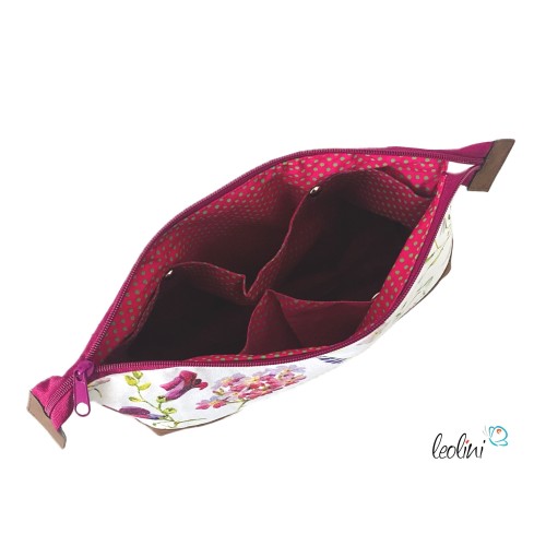 Große Kosmetiktasche | Kulturbeutel mit vielen Fächern WIESENBLUMEN | Handarbeit von Leolini Leolini - 3