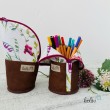 Große Kosmetiktasche | Kulturbeutel mit vielen Fächern WIESENBLUMEN | Handarbeit von Leolini Leolini - 7