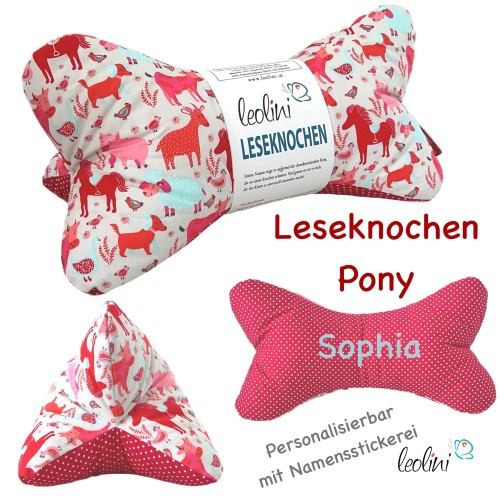 Leseknochen personalisierbar PONY | Nackenkissen | handgemacht Leolini - 7