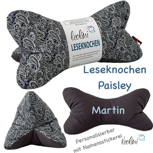 Leseknochen personalisierbar PAISLEY | Nackenkissen | handgemacht Leolini - 6