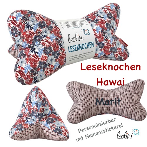 Leseknochen personalisierbar HAWAI | Nackenkissen | handgemacht Leolini - 6