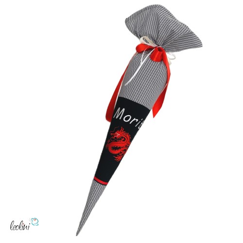 Schultüte DRACHE aus Stoff | Personalisierung mit Name | mit Innenkissen Leolini - 2
