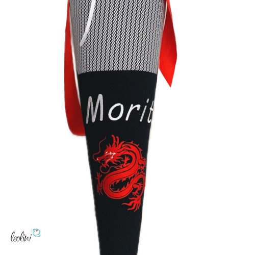 Schultüte DRACHE aus Stoff | Personalisierung mit Name | mit Innenkissen Leolini - 1
