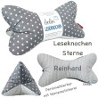 Leseknochen personalisierbar STERNE | Nackenkissen | handgemacht Leolini - 5