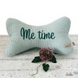 Me time Leseknochen aus Waffelstoff mit Stickerei | Nackenkissen ALT-MINT | handgemacht Leolini - 5