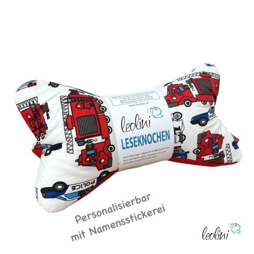 Leseknochen personalisierbar FEUERWEHR POLIZEI| Nackenkissen | handgemacht Leolini - 1