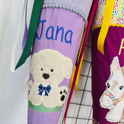Schultüte HUND aus Stoff | Personalisierung mit Name | mit Innenkissen  - 6