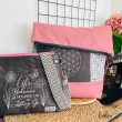 Foldover Tasche mit Blume des Lebens Stickerei | ROSA | mit Außenfach Leolini - 7
