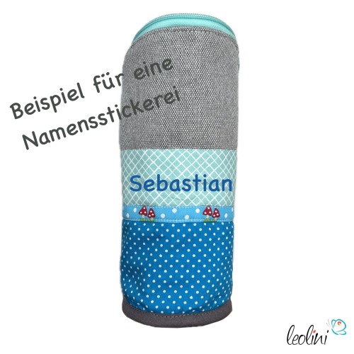 Stehende Stiftetasche Leo | Federpennal Federmäppchen FLIEGENPILZE BLAU | personalisierbar mit Namen Leolini - 3