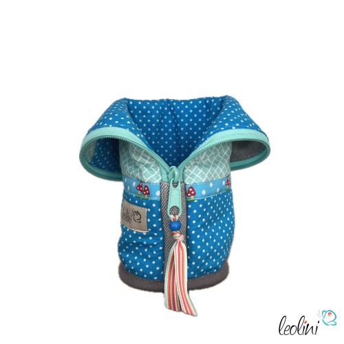 Stehende Stiftetasche Leo | Federpennal Federmäppchen FLIEGENPILZE BLAU | personalisierbar mit Namen Leolini - 6
