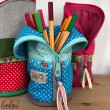Stehende Stiftetasche Leo | Federpennal Federmäppchen PINKE PUNKTE | personalisierbar mit Namen Leolini - 7