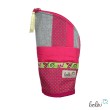 Stehende Stiftetasche Leo | Federpennal Federmäppchen PINKE PUNKTE | personalisierbar mit Namen Leolini - 5