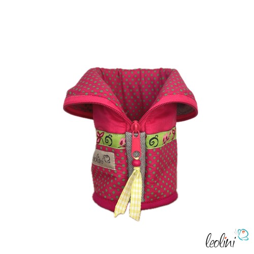 Stehende Stiftetasche Leo | Federpennal Federmäppchen PINKE PUNKTE | personalisierbar mit Namen Leolini - 6