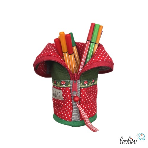 Stehende Stiftetasche FLIEGENPILZE ROT | Federpennal Federmäppchen Leo | personalisierbar mit Namen Leolini - 4