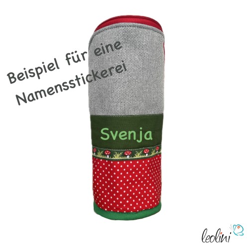 Stehende Stiftetasche FLIEGENPILZE ROT | Federpennal Federmäppchen Leo | personalisierbar mit Namen Leolini - 3
