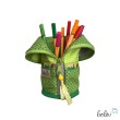 Stehende Stiftetasche IGEL GRÜN | Federpennal Federmäppchen Leo | personalisierbar mit Namen Leolini - 4
