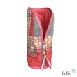 Stehende Stiftetasche EULE ROSA | Federpennal Federmäppchen Leo | personalisierbar mit Namen Leolini - 2