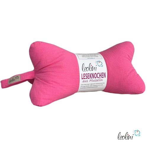 Leseknochen MUSSELIN Double Gauze | PINK | personalisierbar mit Stickerei Leolini - 9